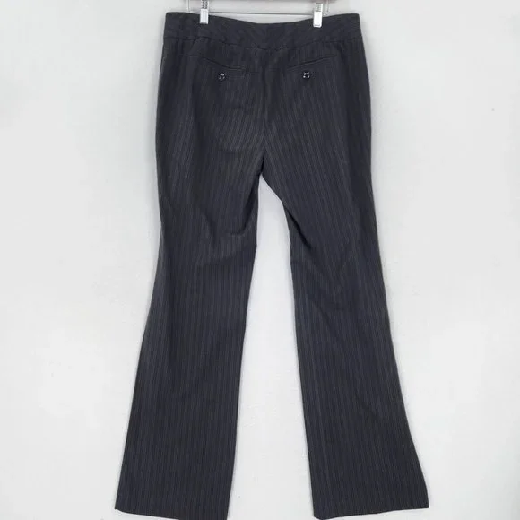 Willow and Clay Pants Womens 12 Black Gray Pinstripe Wide Leg Career Trousers - Picture 7 of 10